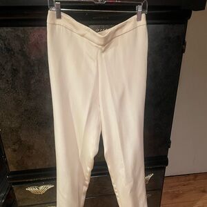 Cream Straight-Leg Pantsuit with Smooth Finish